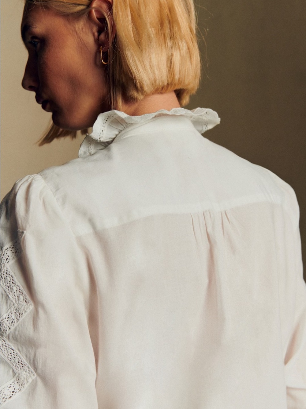 NWT Sézane White Ruffled Blouse - Picture 4 of 5